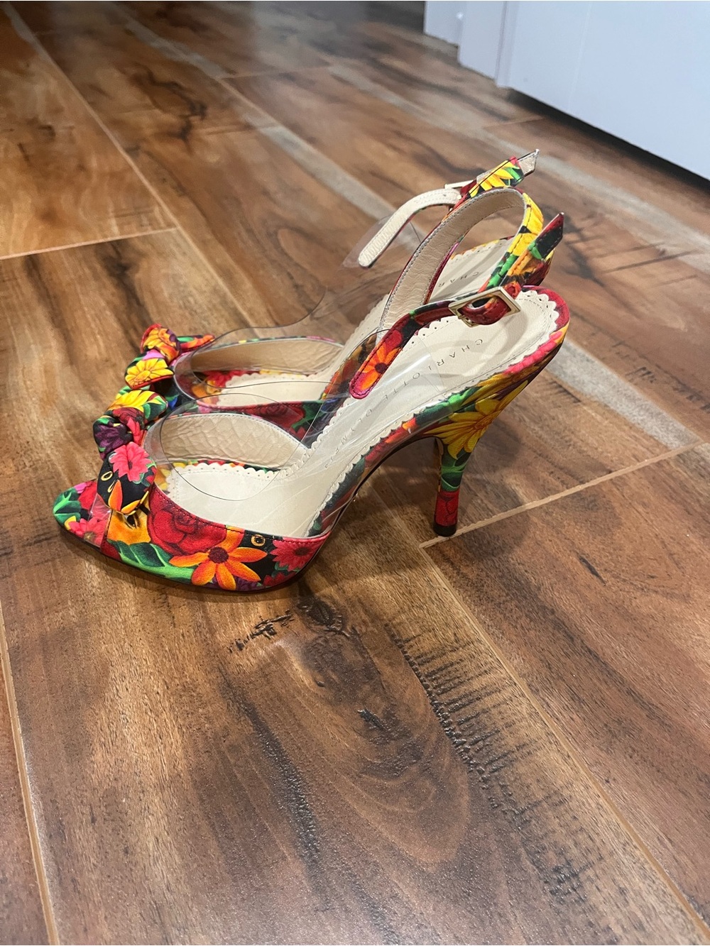 Sophia Webster Floral Print Slingback High Heel Sandals - Multicolor